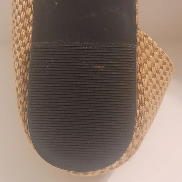 Pearl Embellished Pointed Toe Slip On Shoes Sophisticated Tan Tweed Flats 7.5 - Picture 10 of 14